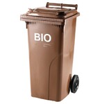 pojemnik na śmieci w kolorze brązowym